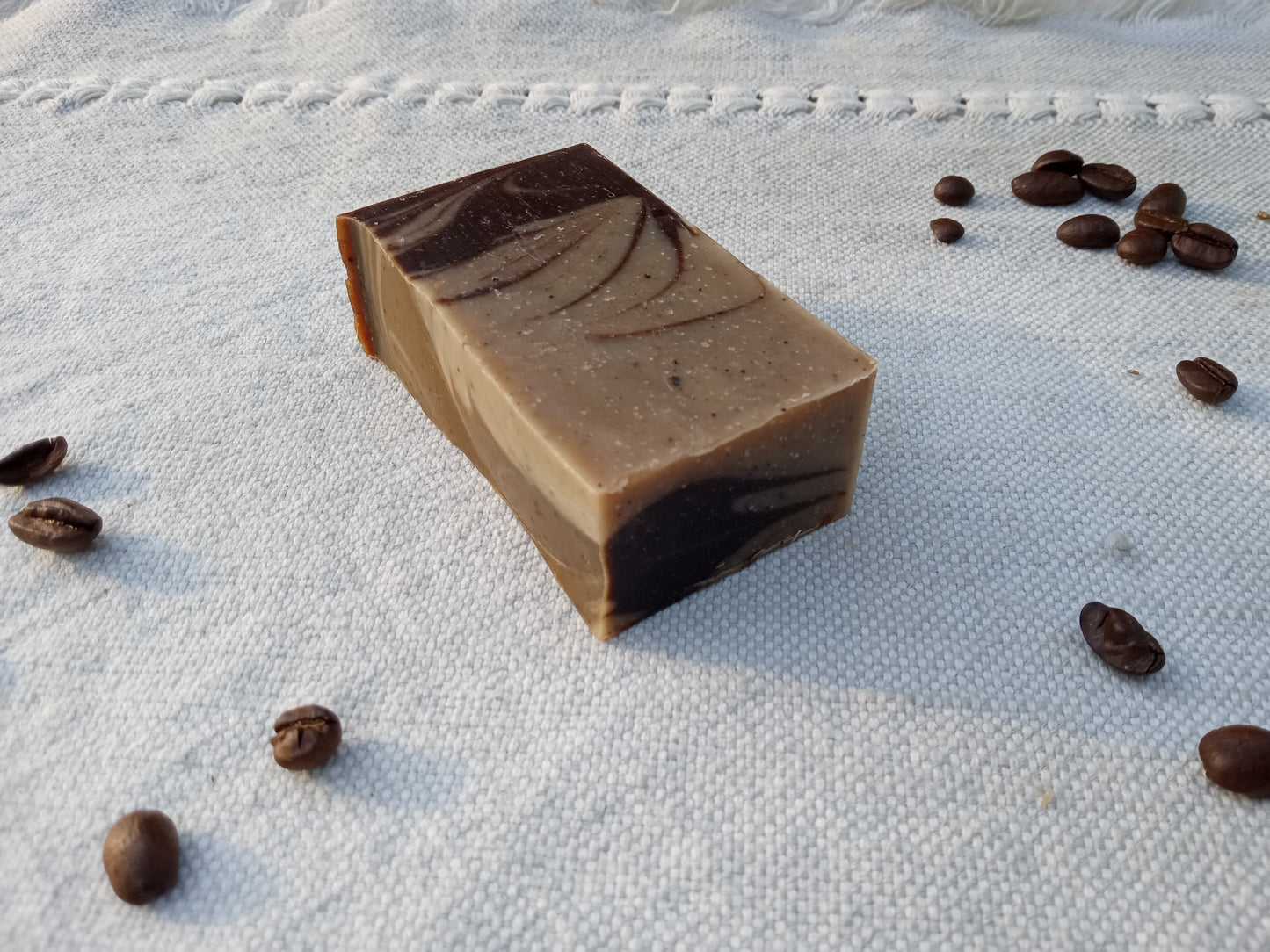 Exfoliating Coffee Bar Soap with Cacao - Handmade Natural Vegan Bar Soap with Shea Butter & Coconut - Unique Bath Gifts for Coffee Lovers
