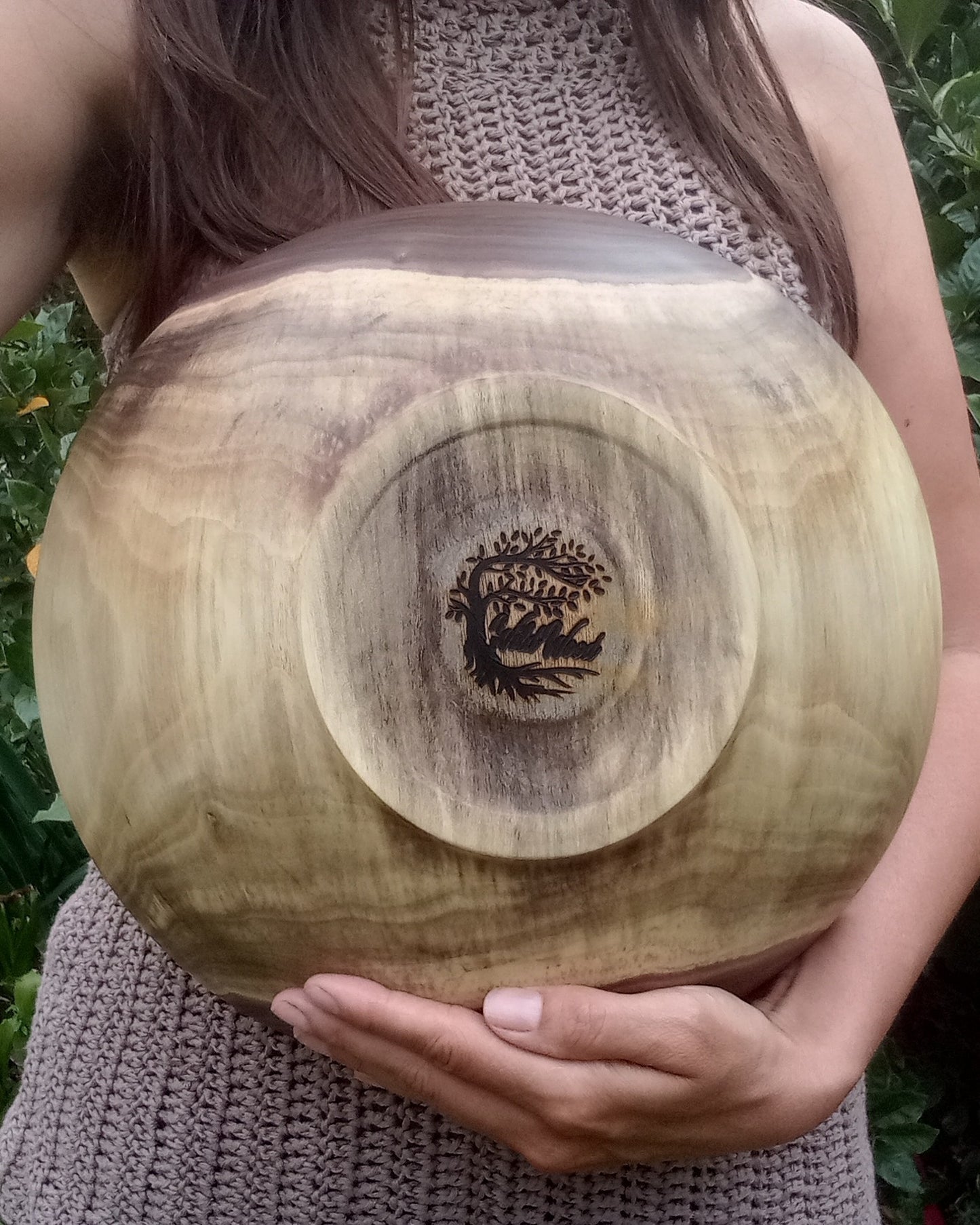 13" Black Walnut Wood Bowl - Large Handmade Wooden Salad Bowl - Unique Wood Wedding Gifts - Natural Edge Wood Centerpiece Bowl - Turned Bowl