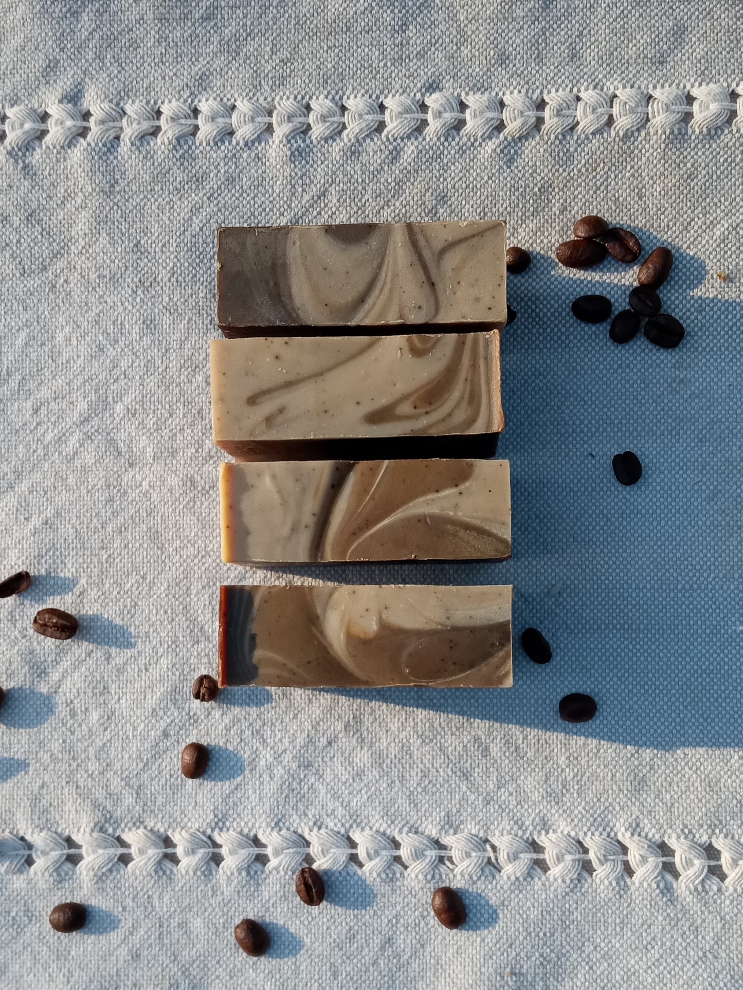 Exfoliating Coffee Bar Soap with Cacao - Handmade Natural Vegan Bar Soap with Shea Butter & Coconut - Unique Bath Gifts for Coffee Lovers