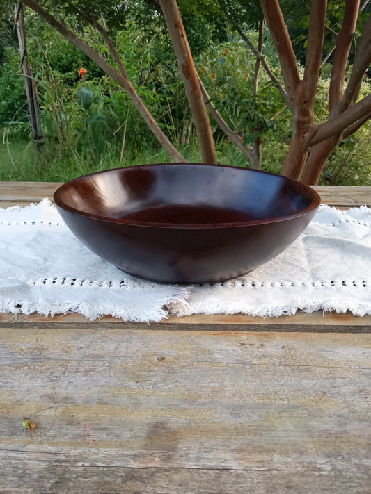 Black Walnut Wood Bowl: Handcrafted Centerpiece (13")