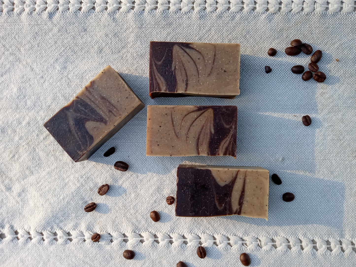 Exfoliating Coffee Bar Soap with Cacao - Handmade Natural Vegan Bar Soap with Shea Butter & Coconut - Unique Bath Gifts for Coffee Lovers